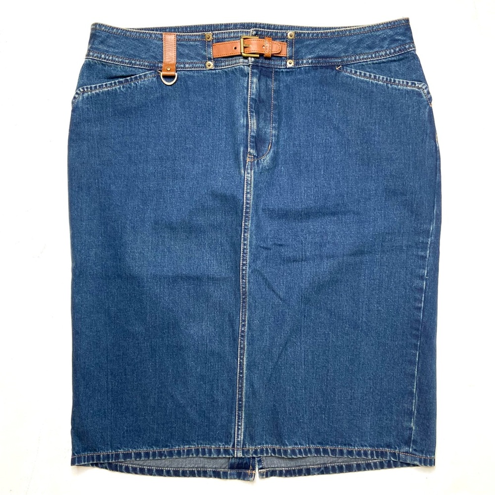 LAUREN JEANS CO. Denim Knee Length Straight Skirt